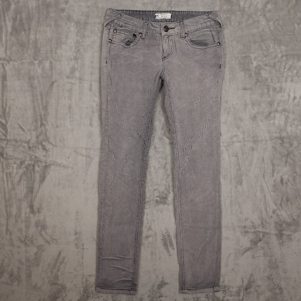 Free People jeans corduroy low rise skinny women's 28 gray